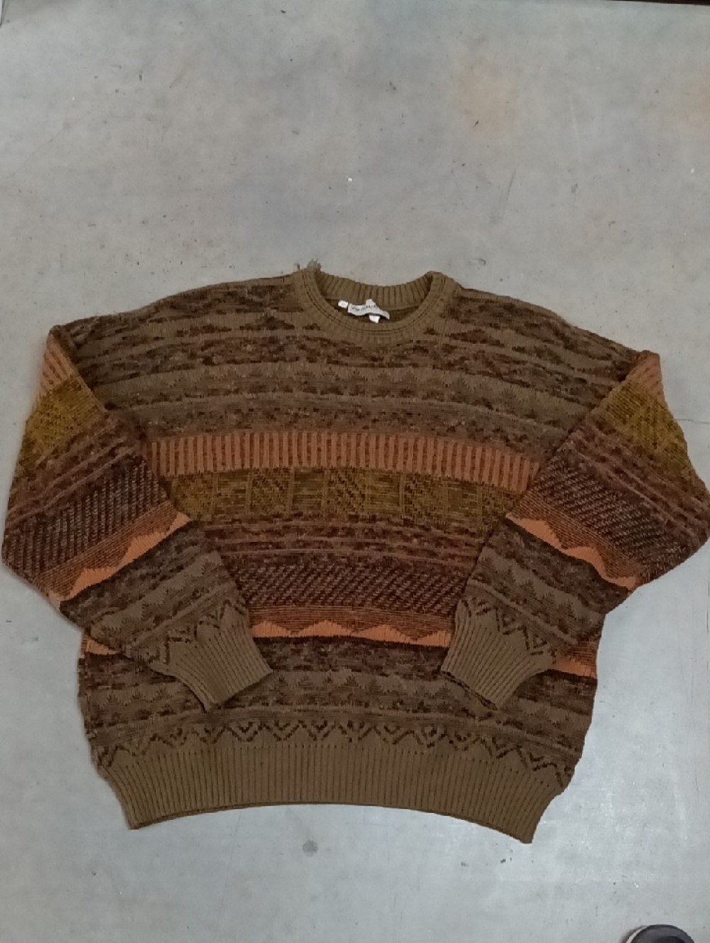 Stilnuovo Vintage Italian Intarsia  Crewneck Sweater Stripe Size XL